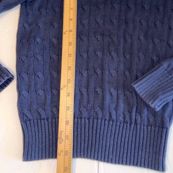 Boys Polo Ralph Lauren 100% Cotton Cable Knit Navy Blue Sweater Red Horse size 8 - Picture 8 of 8